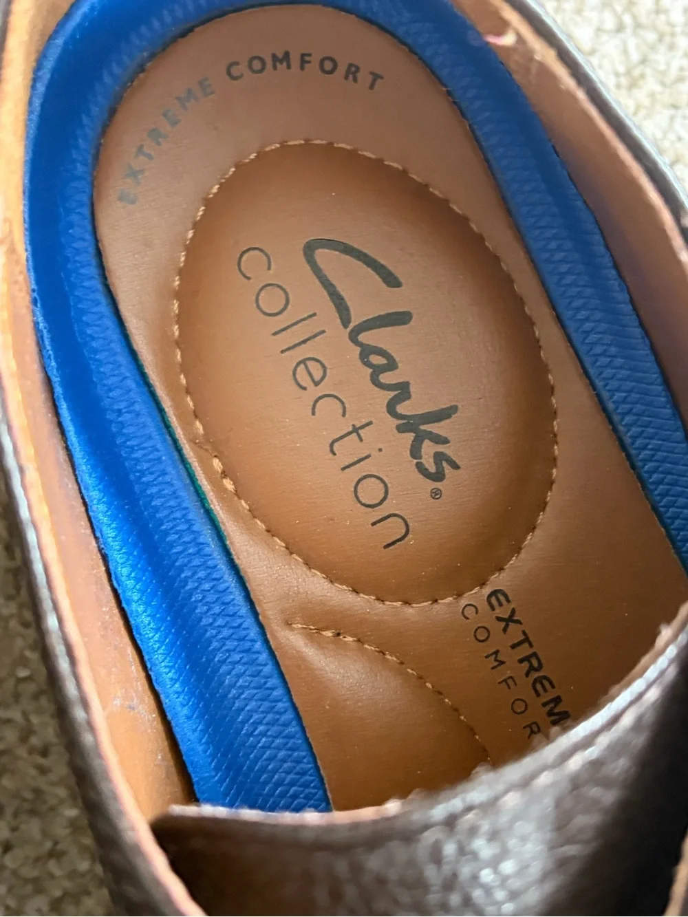 Clarks Brown Leather Lace-Up Derbys with Blue Insoles